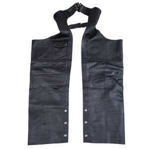 Unbranded Genuine Leather Men's Chaps Biker Riding Motorcycle Riding Pants 4XL